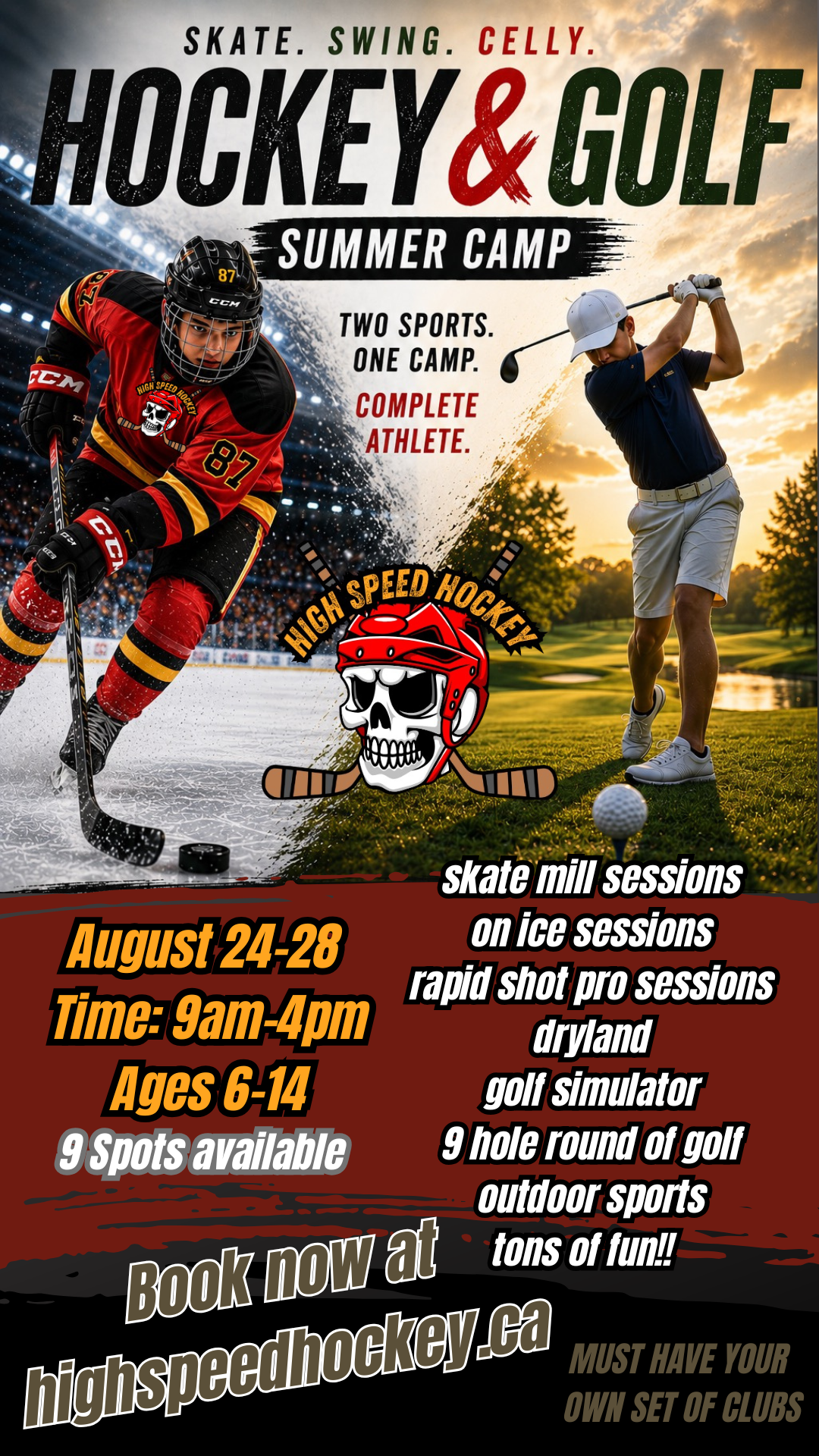 August 24-28 Golf & Hockey Summer Camp